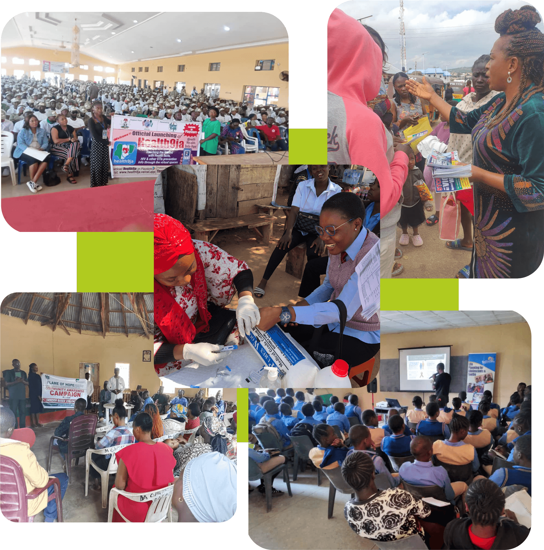 Flame of Hope impact - community healthcare and empowerment activities